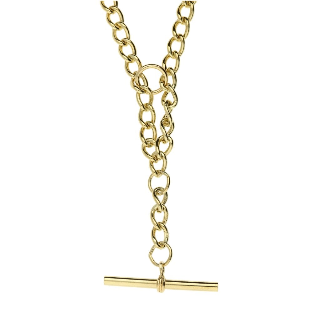 Mens 9ct Yellow Gold Albert Curb Chain - 20"