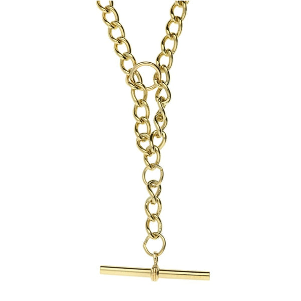 Mens 9ct Yellow Gold Albert Curb Chain - 20"