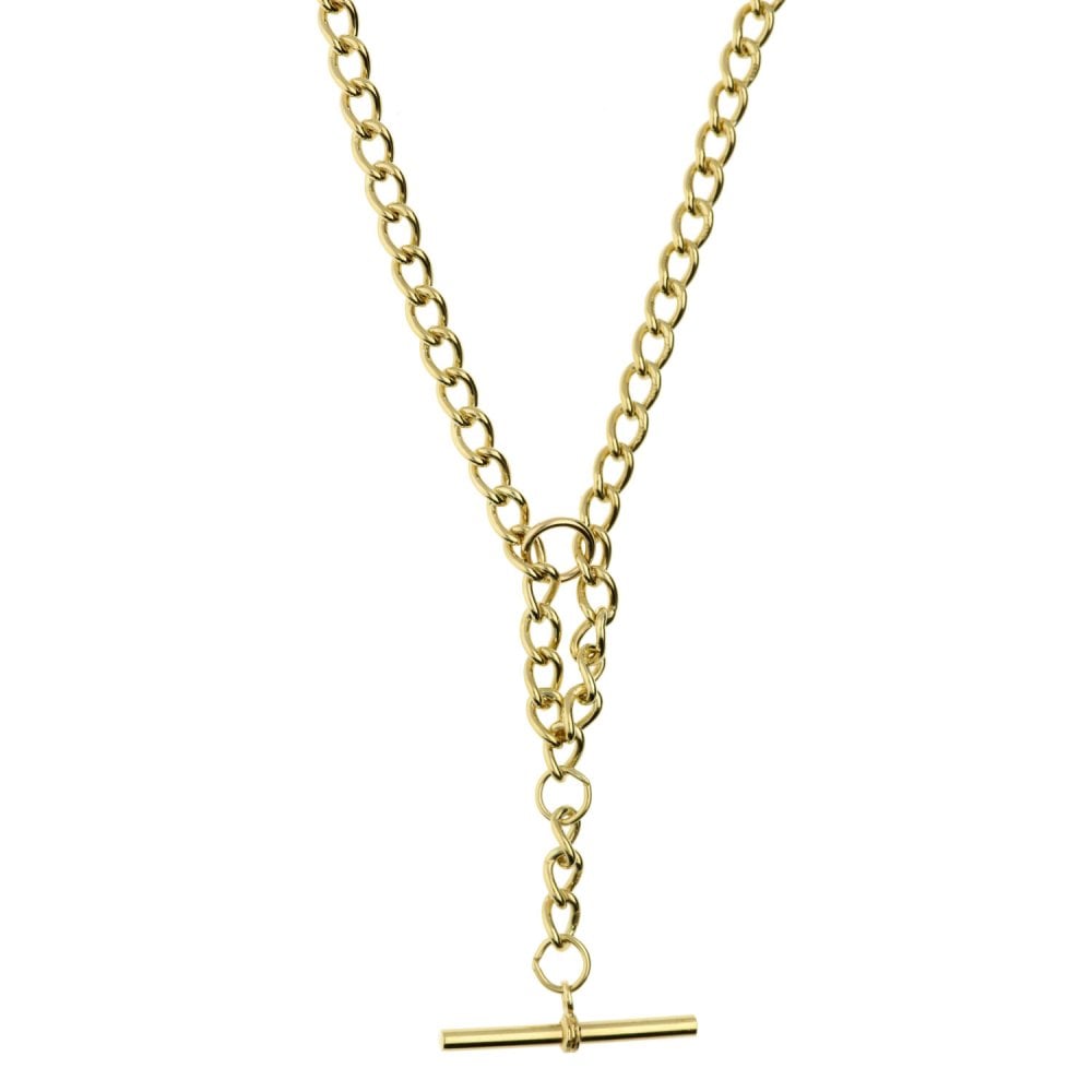 Mens 9ct Yellow Gold Albert Curb Chain - 20"