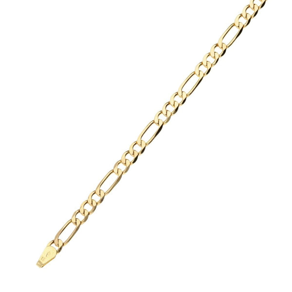Ladies 9ct Rose Gold Figaro Bracelet - 7"