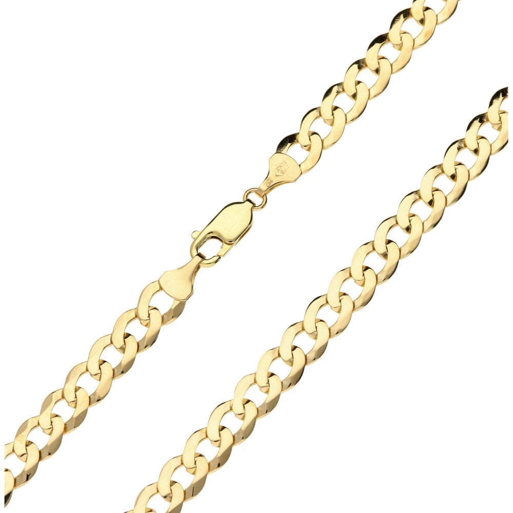 Mens 9ct Yellow Gold Curb Chain - 20" - 21.0g