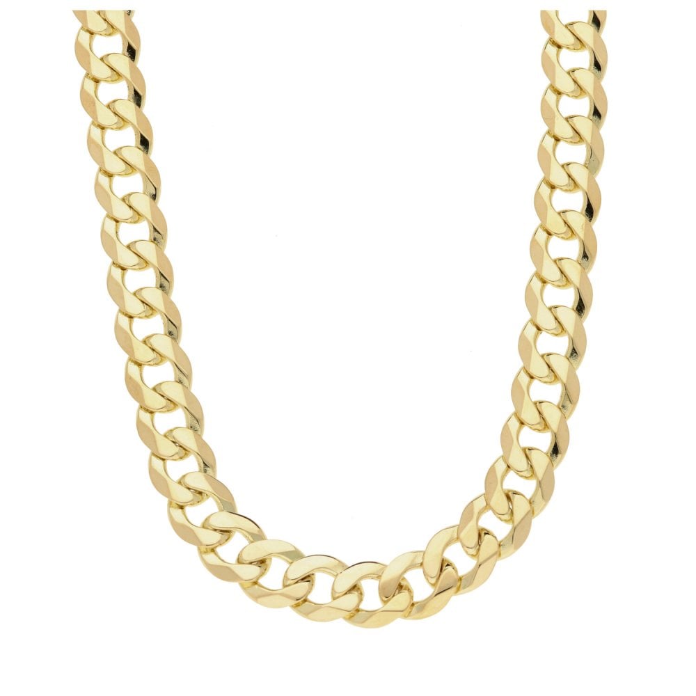 Mens 9ct Yellow Gold Curb Chain - 22" - 53.5g