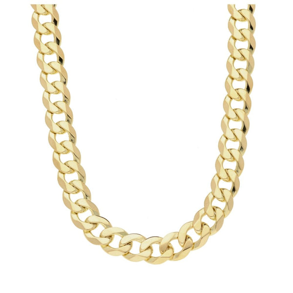Mens 9ct Yellow Gold Curb Chain - 22" - 53.5g