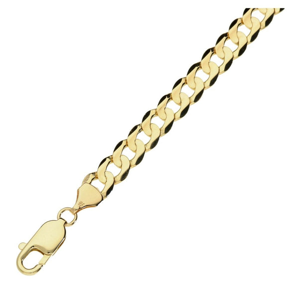 Mens 9ct Yellow Gold Curb Bracelet - 8" - 10.2g