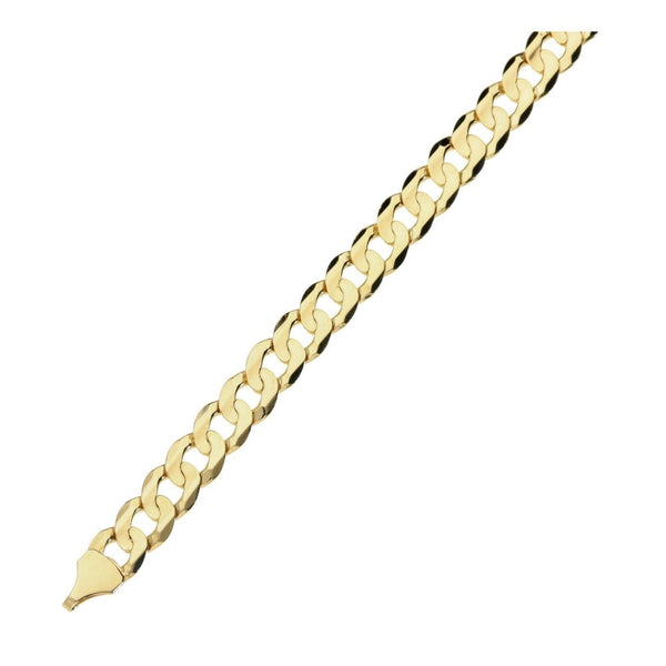 Mens 9ct Yellow Gold Curb Bracelet - 8" - 10.2g