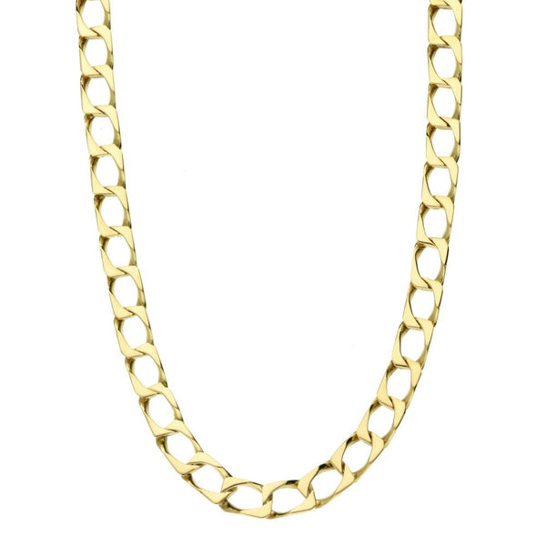 Mens 9ct Yellow Gold Curb Chain - 18" - 15.5g