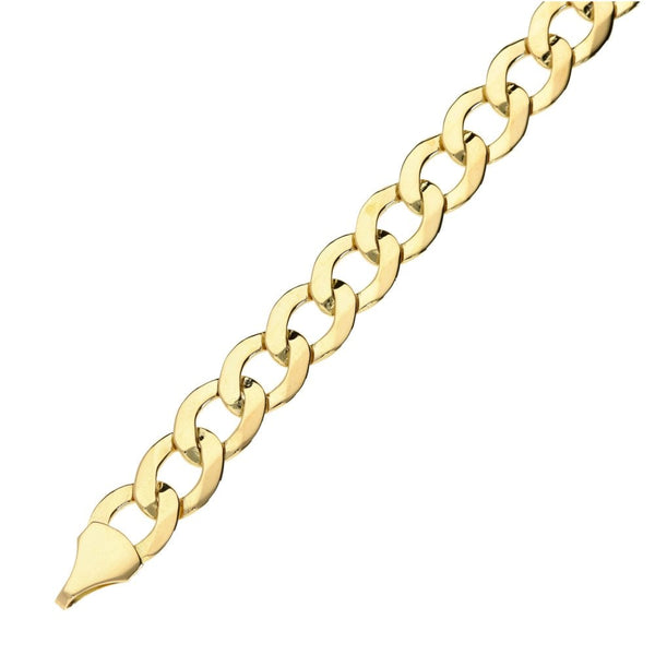 Mens 9ct Yellow Gold Curb Bracelet - 8" - 15.3g