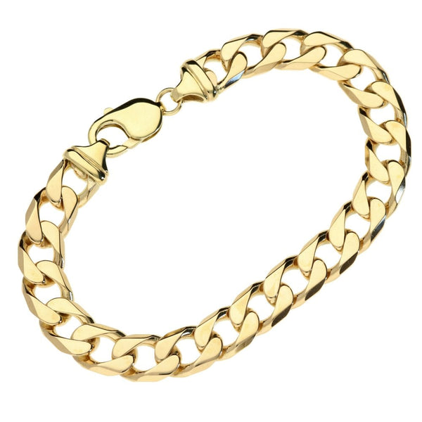 Mens 9ct Yellow Gold Curb Bracelet - 8.5" - 35.7g