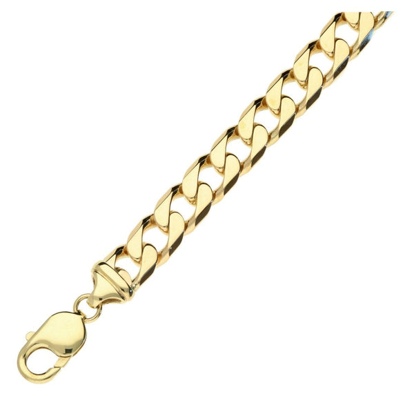 Mens 9ct Yellow Gold Curb Bracelet - 8.5" - 35.7g
