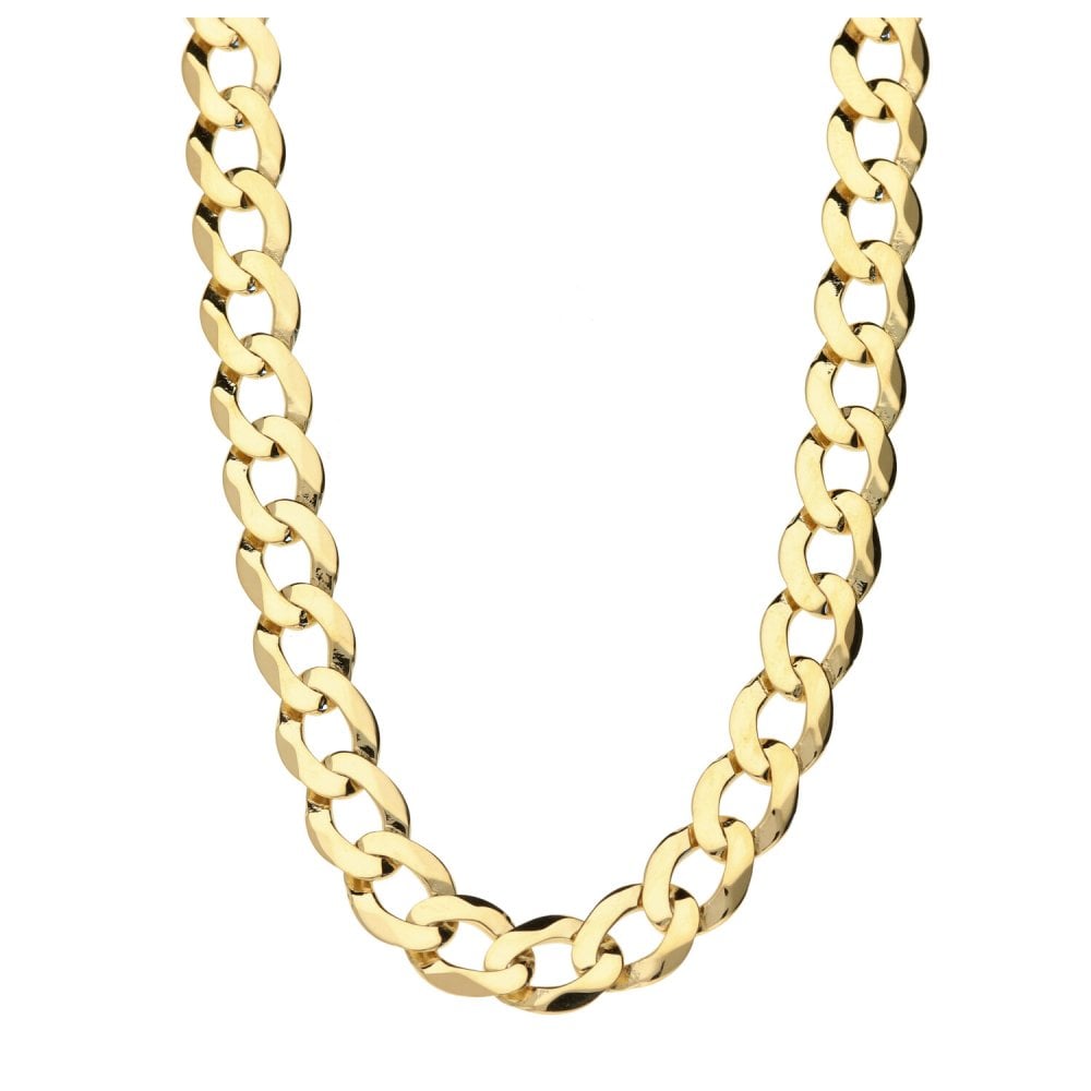 Mens 9ct Yellow Gold Curb Chain - 18" - 21.5g