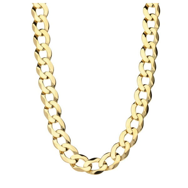 Mens 9ct Yellow Gold Curb Chain - 18" - 21.5g