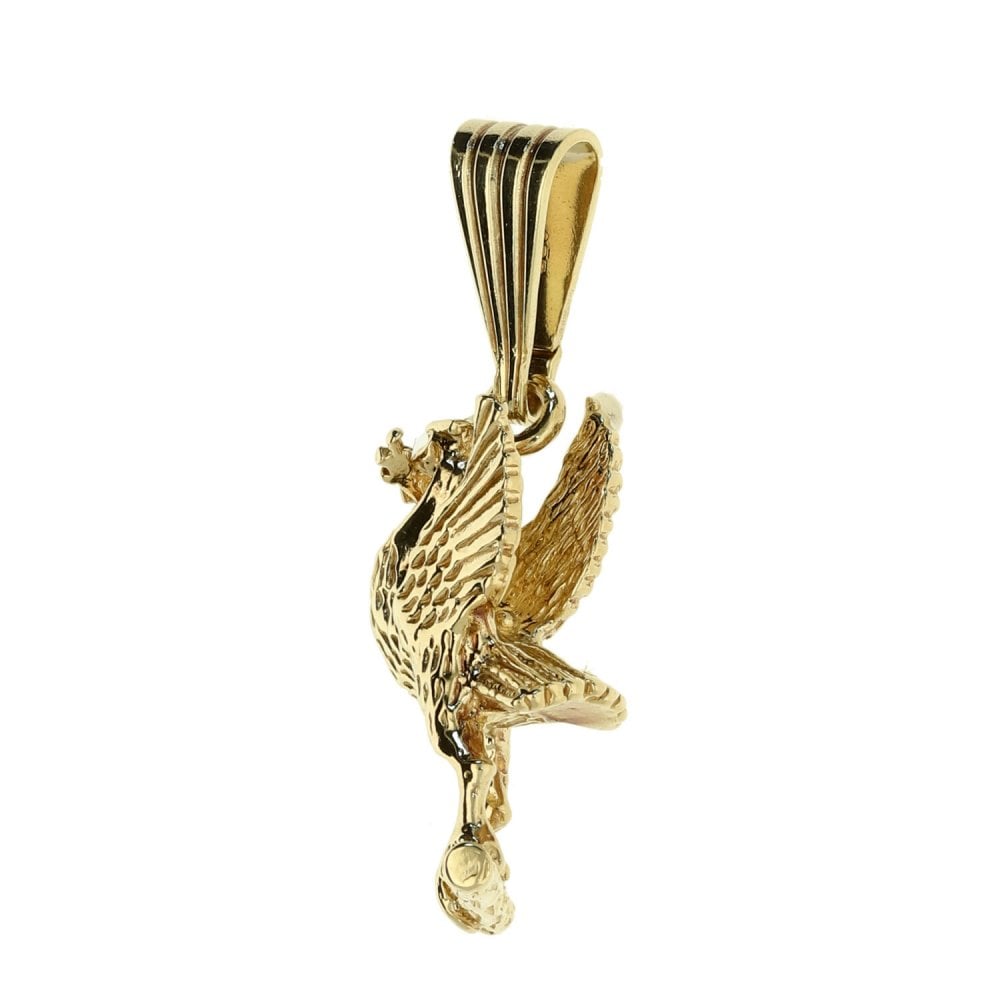 Mens 9ct Yellow Gold Liverbird Pendant - 3.0g