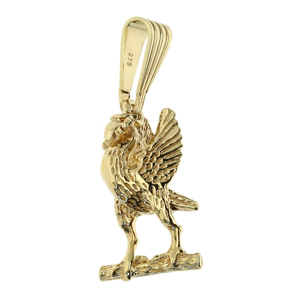 Mens 9ct Yellow Gold Liverbird Pendant - 3.0g