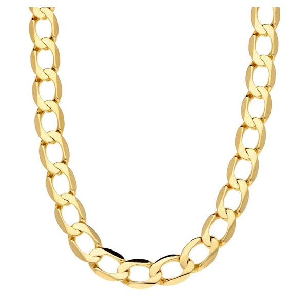 Mens 9ct Yellow Gold Curb Chain - 22" - 28.9g