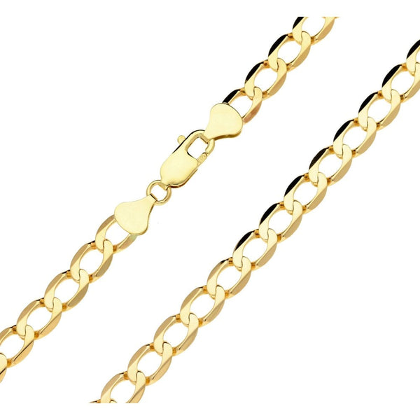 Mens 9ct Yellow Gold Curb Chain - 22" - 28.9g