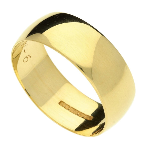 18ct Yellow Gold D-Shape Wedding Ring - 7.7g