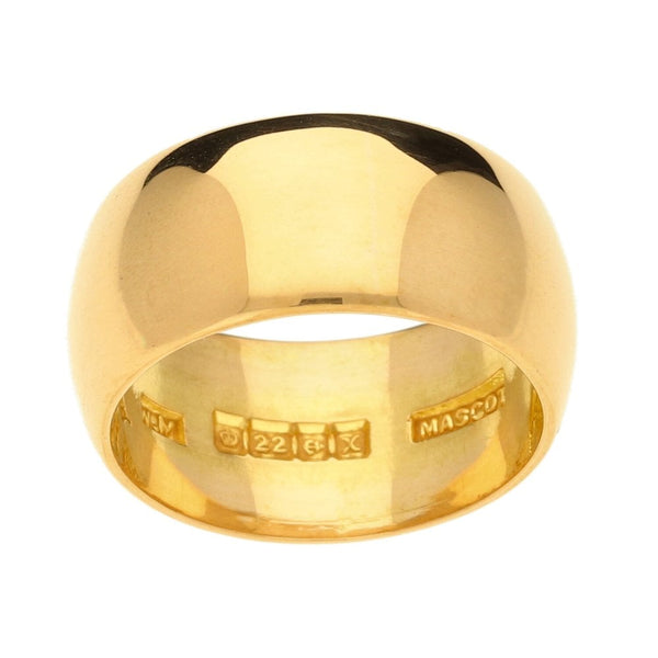 22ct Yellow Gold D-Shape Wedding Ring - 10.3g