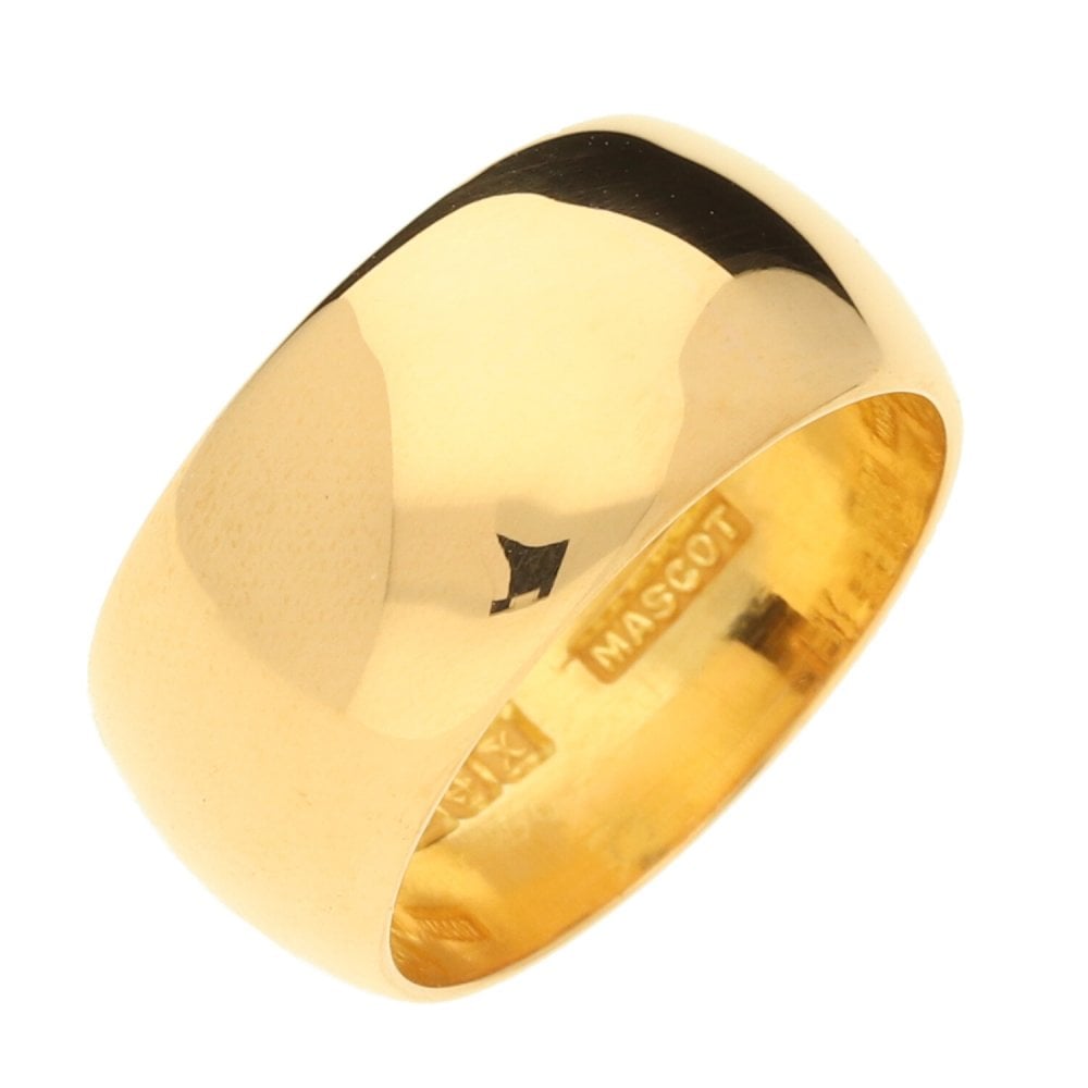 22ct Yellow Gold D-Shape Wedding Ring - 10.3g