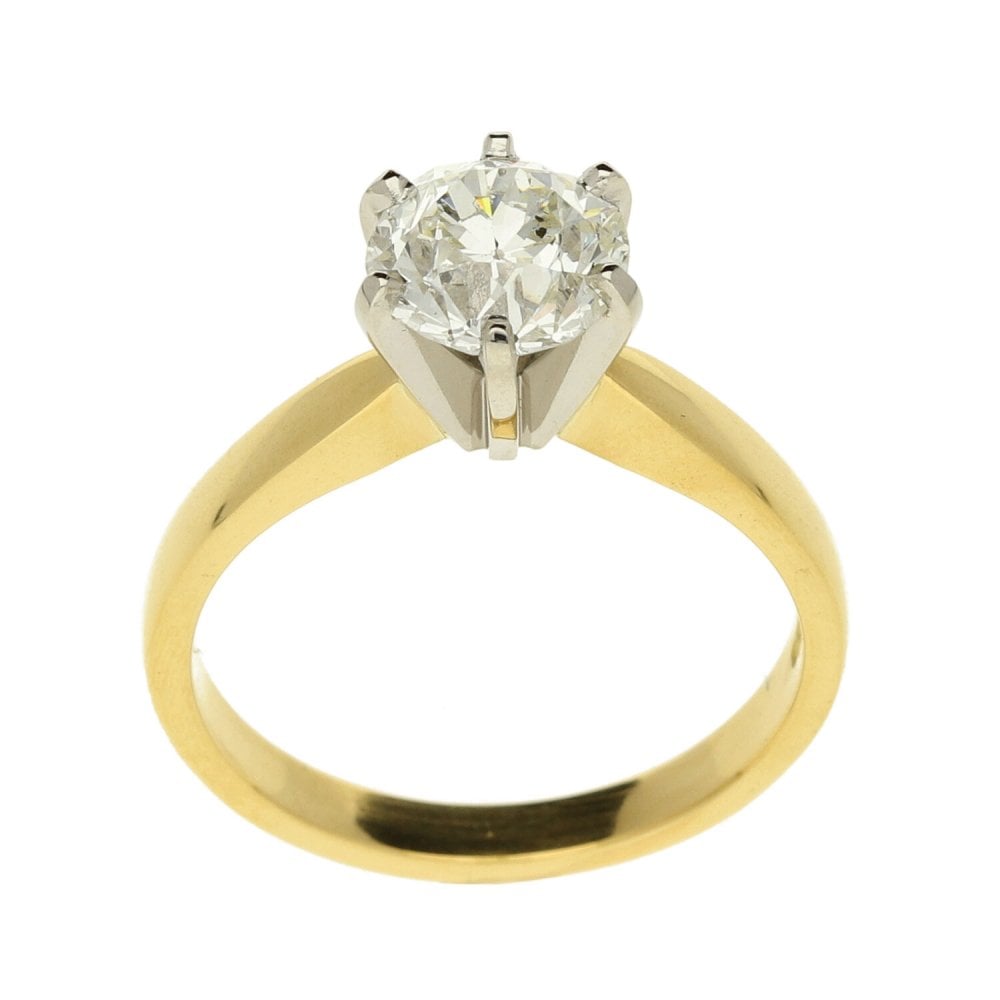 Ladies 18ct Yellow Gold 1.66ct Diamond Solitaire Engagement Ring