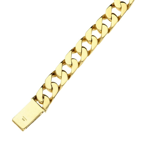 Mens 9ct Yellow Gold Curb Bracelet - 61.4g
