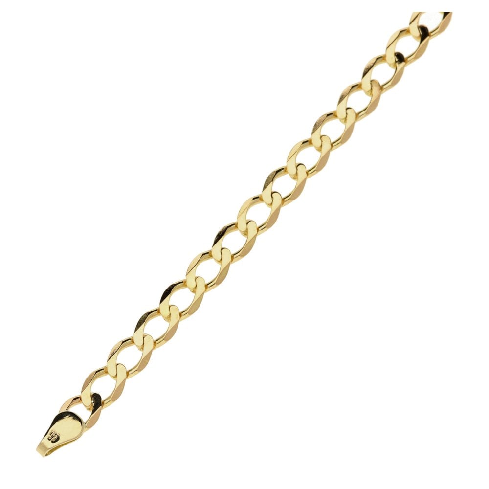 Ladies 9ct Yellow Gold 7.5" Curb Bracelet - 4.4g