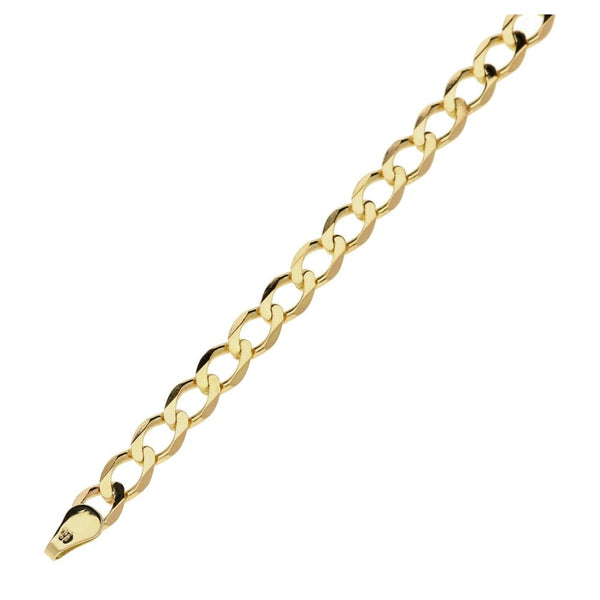 Ladies 9ct Yellow Gold 7.5" Curb Bracelet - 4.4g