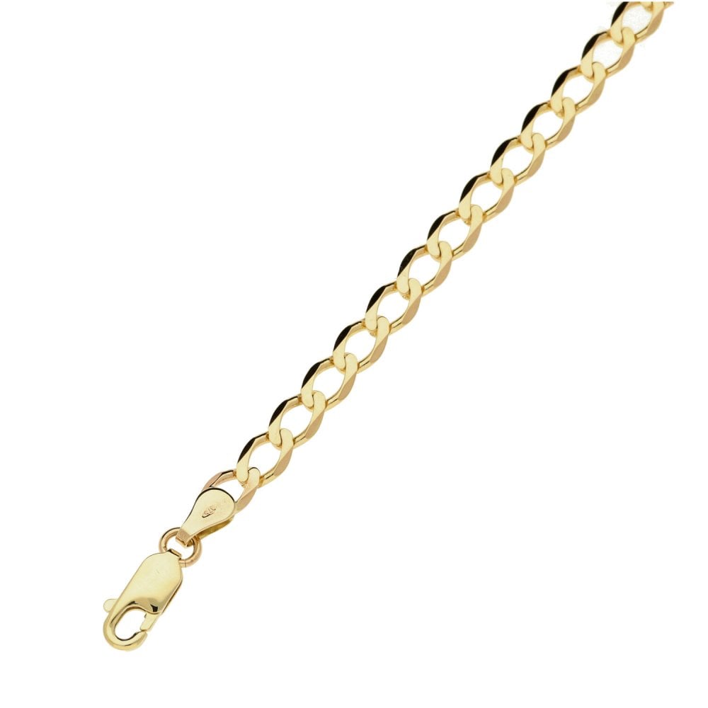 Ladies 9ct Yellow Gold 7.5" Curb Bracelet - 4.4g