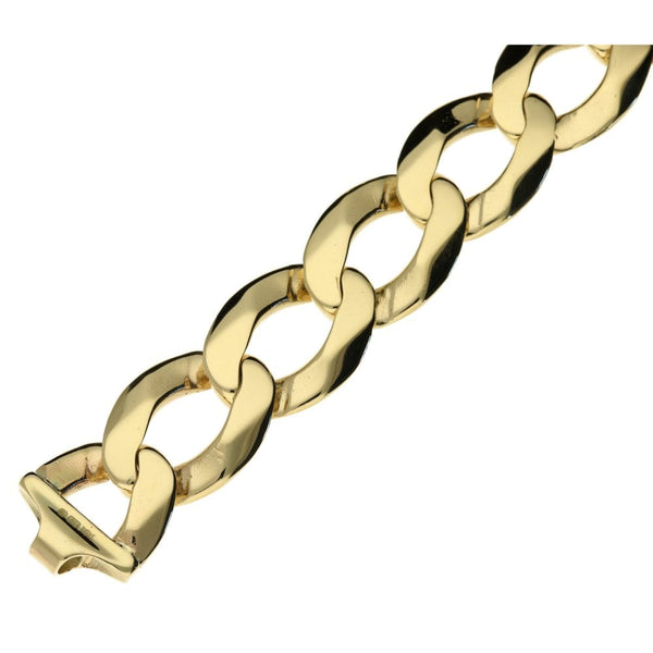 Mens 9ct Yellow Gold 9" Curb Bracelet - 91.1g