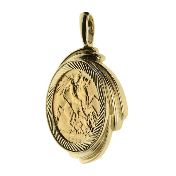 Yellow Gold 1912 Half Sovereign Pendant - 7.2g