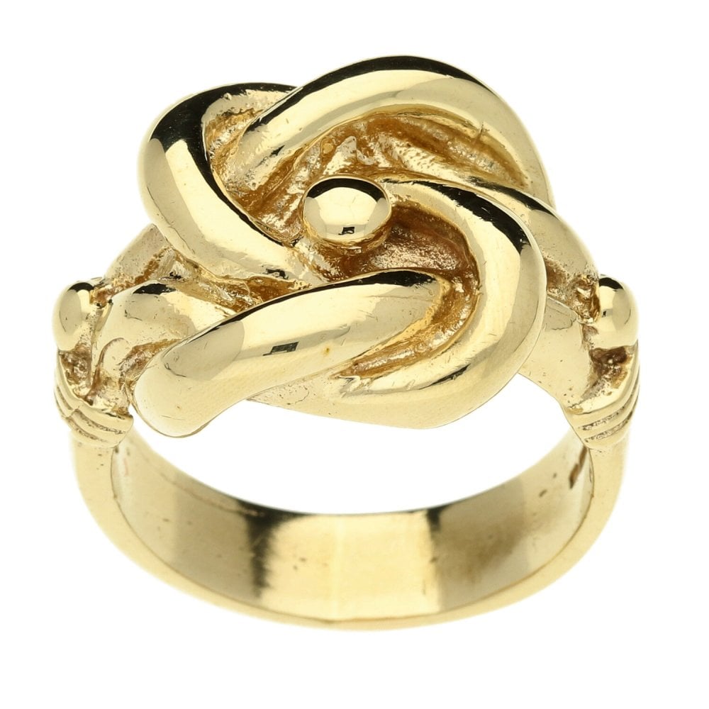 Mens 9ct Yellow Gold Knot Ring - 21.2g