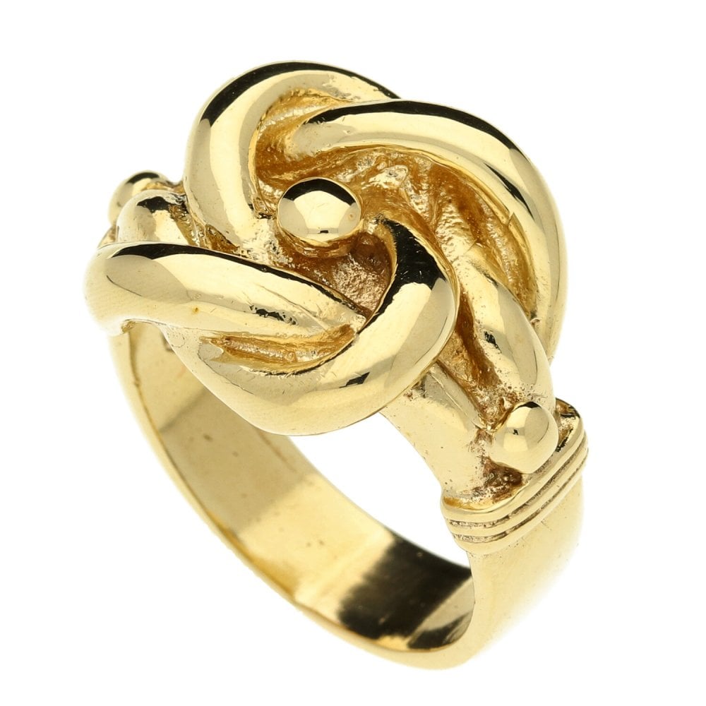 Mens 9ct Yellow Gold Knot Ring - 21.2g