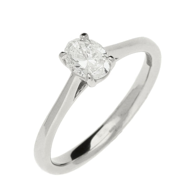 Ladies GIA Certified Diamond Platinum Ring - Colour E - 0.51ct