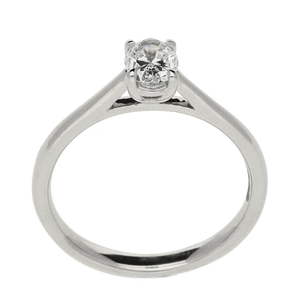 Ladies GIA Certified Diamond Platinum Ring - Colour E - 0.51ct