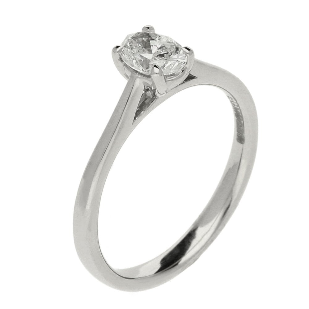 Ladies GIA Certified Diamond Platinum Ring - Colour E - 0.51ct