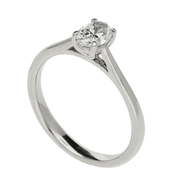 Ladies GIA Certified Diamond Platinum Ring - Colour E - 0.51ct