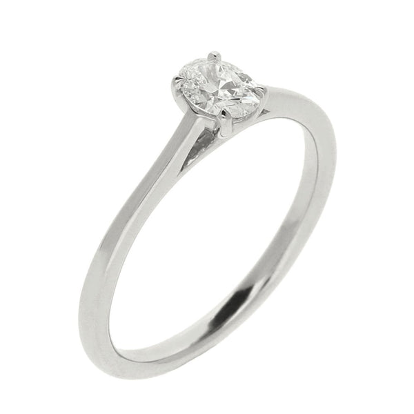 Ladies GIA Certified Diamond Platinum Ring - Colour G - 0.30ct