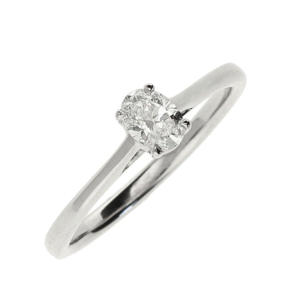 Ladies GIA Certified Diamond Platinum Ring - Colour G - 0.30ct