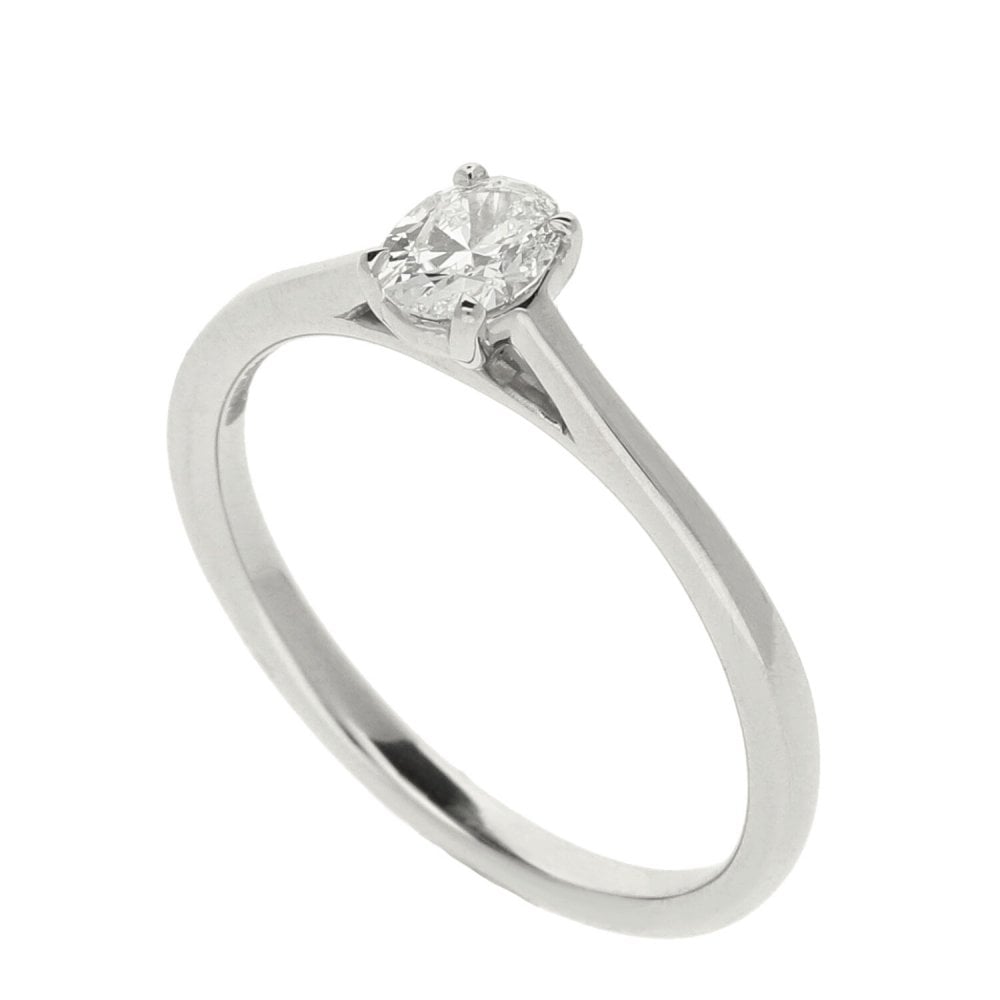 Ladies GIA Certified Diamond Platinum Ring - Colour G - 0.30ct