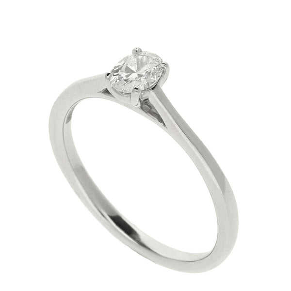 Ladies GIA Certified Diamond Platinum Ring - Colour G - 0.30ct