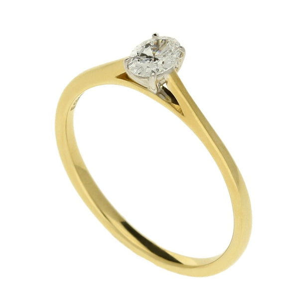 18ct Yellow Gold Certified Diamond Ring - Colour D - 0.23ct