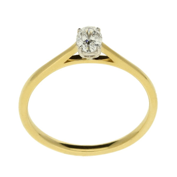 18ct Yellow Gold Certified Diamond Ring - Colour D - 0.23ct