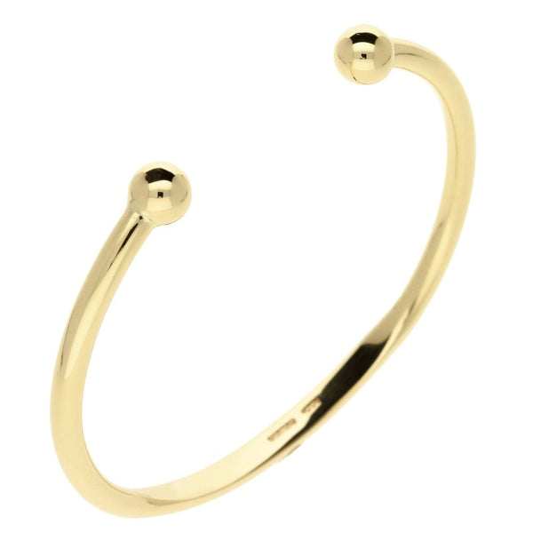 Mens 9ct Yellow Gold Solid Torque Bangle - 23.4g