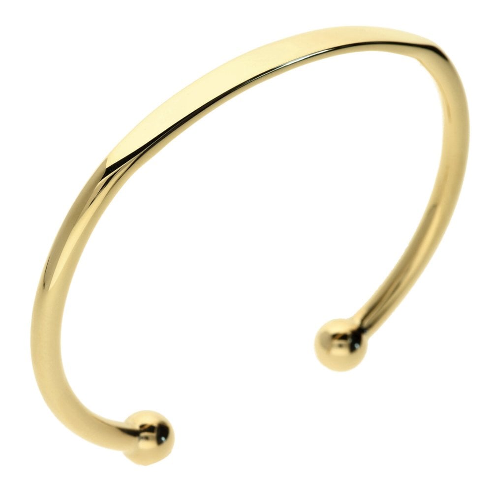 Mens 9ct Yellow Gold Solid Torque Bangle - 23.4g