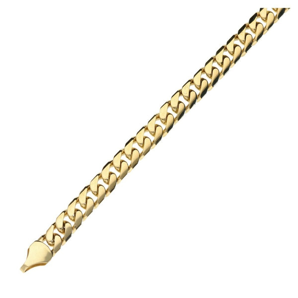 Ladies 9ct Yellow Gold Curb Bracelet - 7" - 12.3g