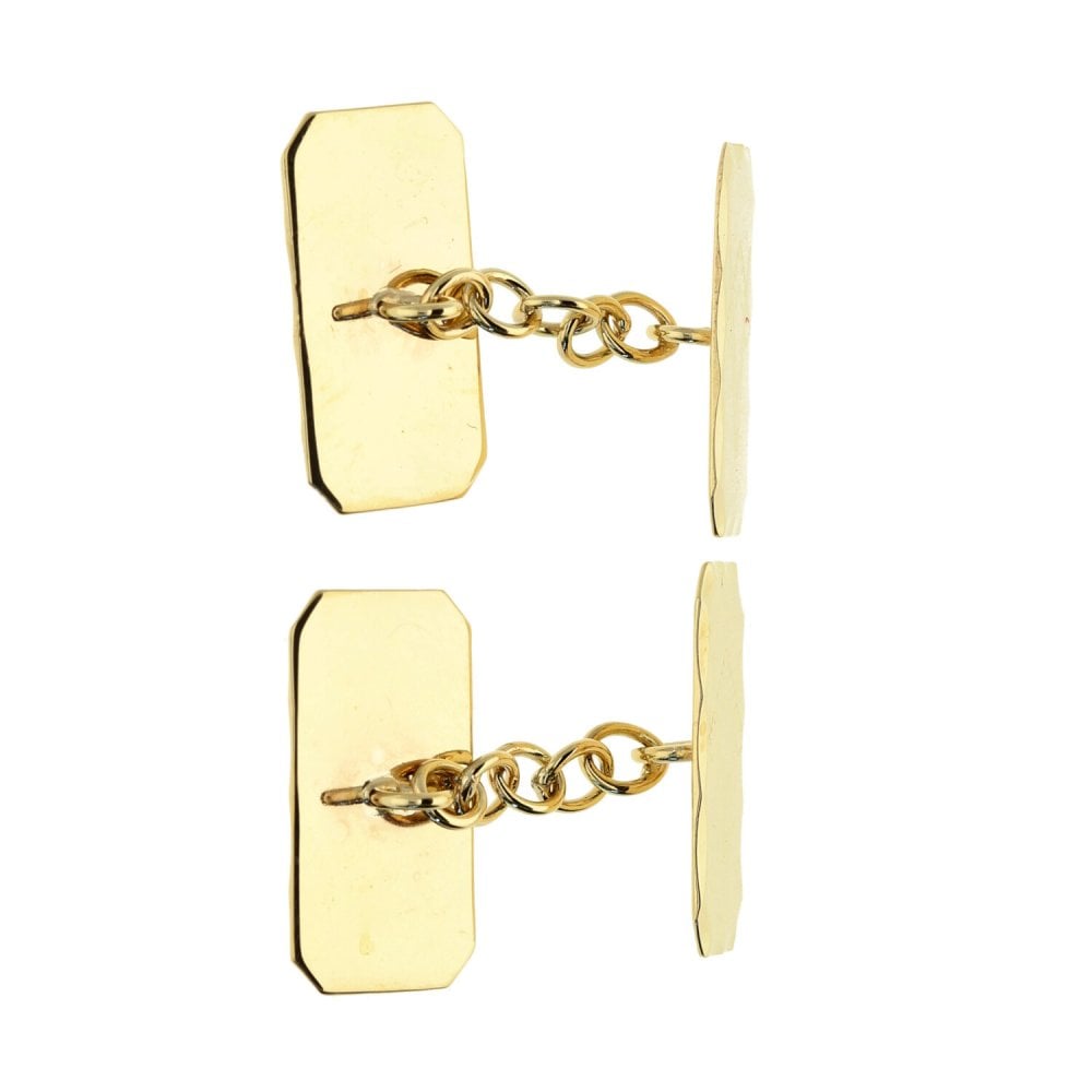 Mens 9ct Yellow Gold Masonic Cufflinks - 3.8g