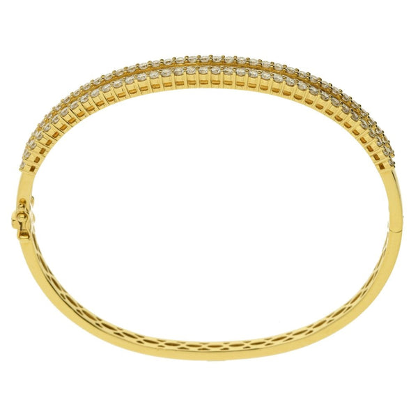 18ct Yellow Gold Fancy Diamond Bangle - 3.50ct - 21.3g