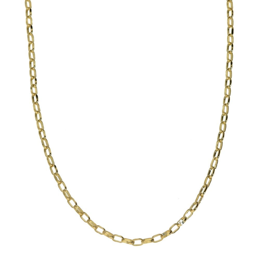 Ladies 9ct Yellow Gold 27" Diamond Cut Belcher Chain - 6.2g