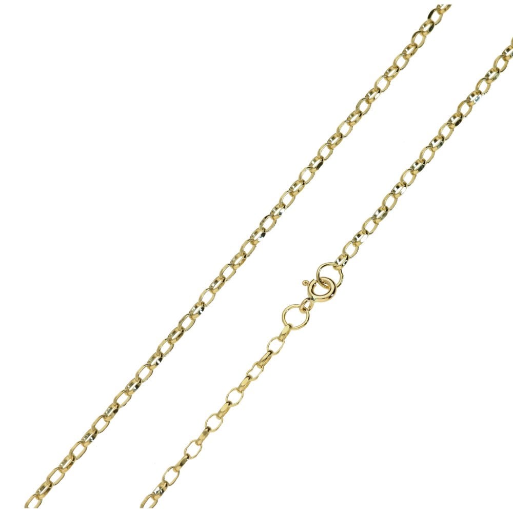 Ladies 9ct Yellow Gold 27" Diamond Cut Belcher Chain - 6.2g
