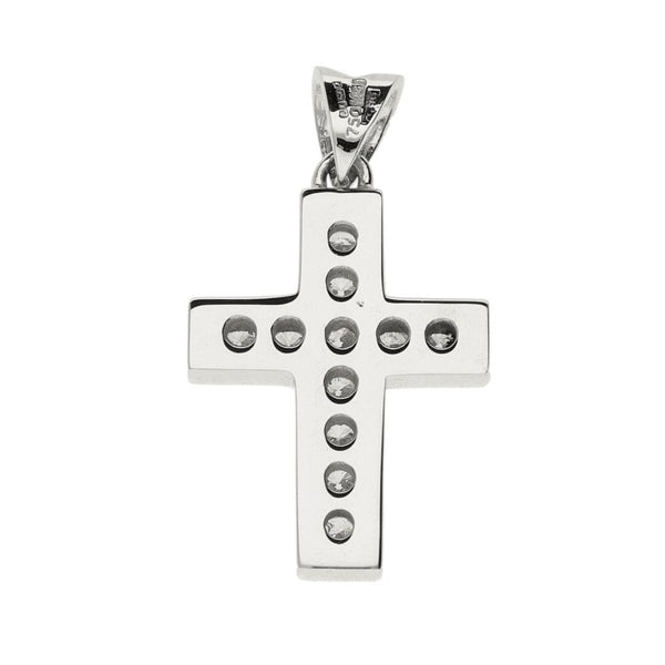 Ladies 18ct White Gold Diamond Set Cross Pendant - 0.55ct