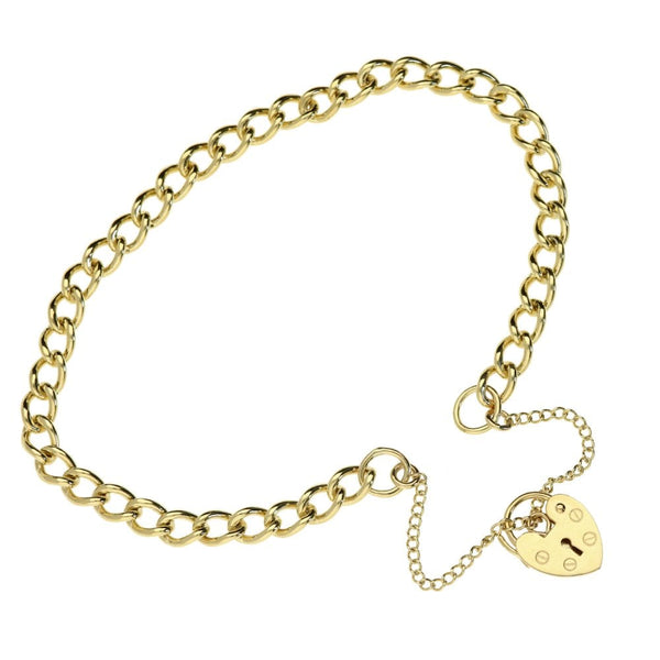 Ladies 9ct Yellow Gold Curb Bracelet - 8.9g